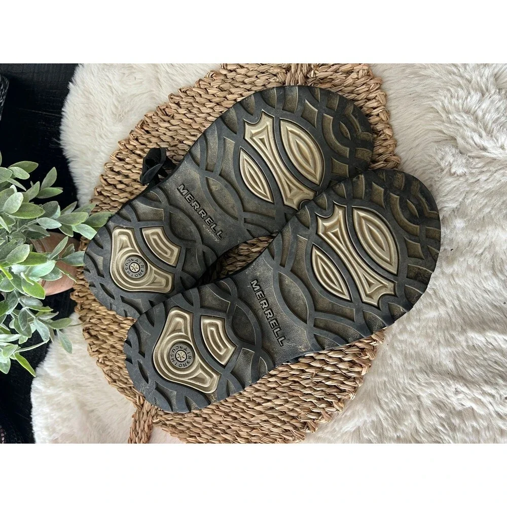 Merrell Mens Python Black Triple Black Strap Sport Water Sandals Size 9